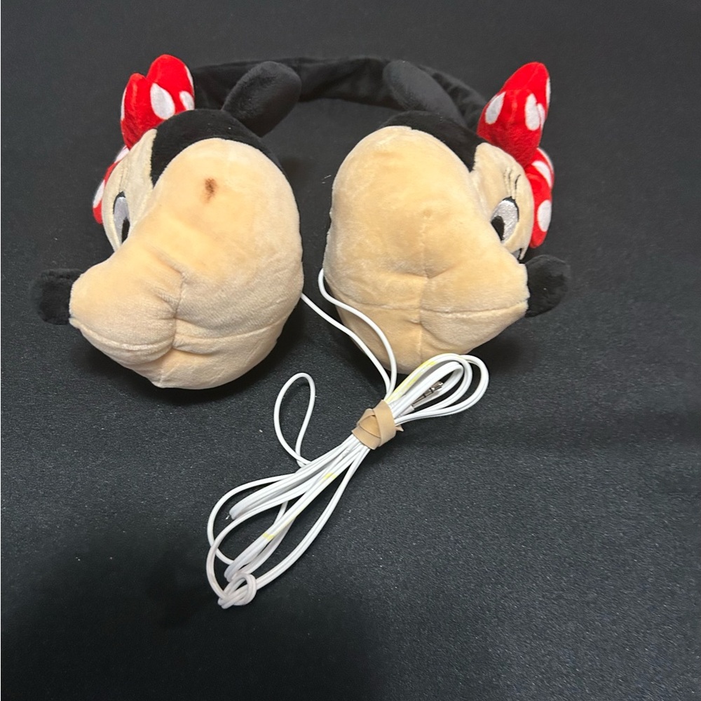 Disney Minnie Mouse Plush Headphones - Black and Red